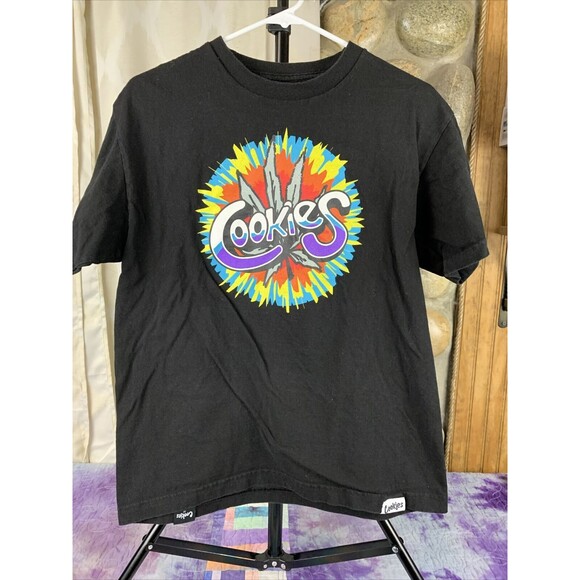 Cookies SF 3D Color Spectrum Black T Shirt Size Medium 100% Authentic Cotton - Picture 1 of 9